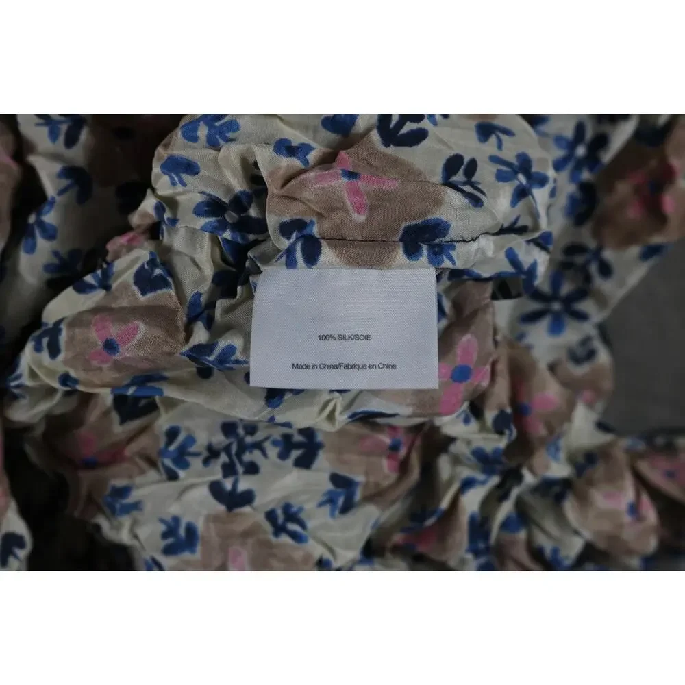 Tory Burch Dress S Silk Floral Sleeveless Mini Drawstring Spring 2013 Resort